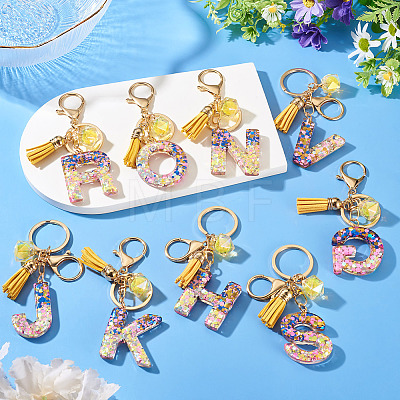 Alloy Resin Polygon Keychains KEYC-TADJ0002-03G-G-1