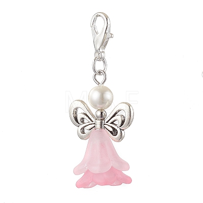 Angel Acrylic & Shell Pearl Pendant Decoration HJEW-TA00275-1