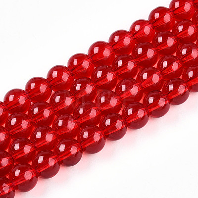 Baking Paint Transparent Glass Beads Strands DGLA-N006-8mm-10-1