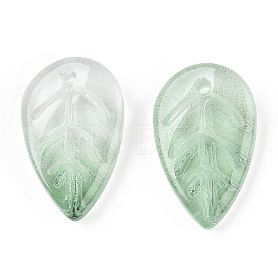 Baking Painted Transparent Glass Petal Beads DGLA-N004-06-1