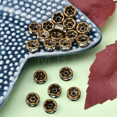 Brass Rhinestone Spacer Beads X-RB-A014-Z8mm-01AB-NF-1