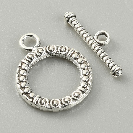 Tibetan Style Alloy Toggle Clasps FIND-CJC0017-21C-AS-1