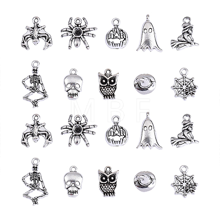 100pcs 10 Style Tibetan Style Alloy Charms TIBEP-CJ0001-38-1