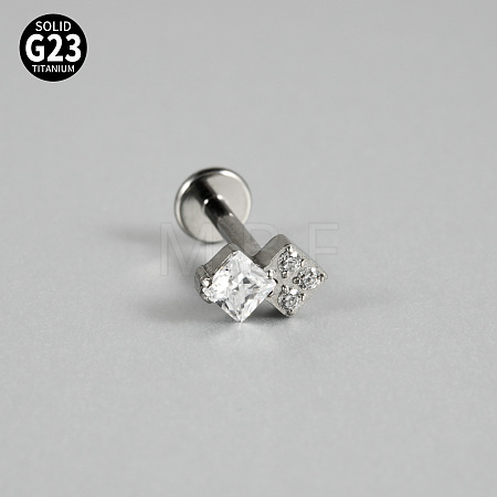 G23 Titanium Micro Pave Cubic Zirconia Cartilage Earrings WG0CACB-07-1