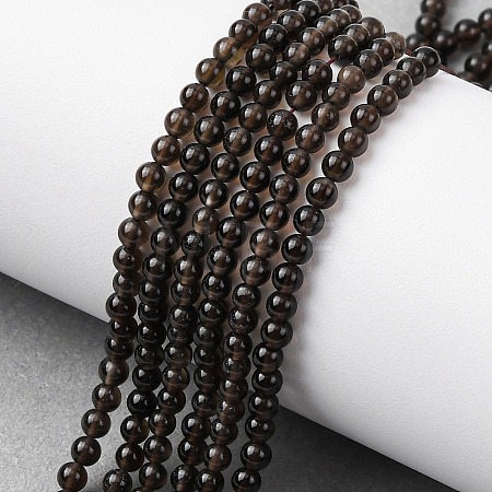 Natural Smoky Quartz Beads Strands G-Z116-A03-3mm-1