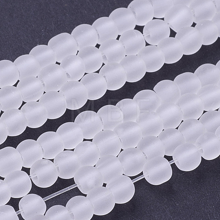 Baking Paint Transparent Glass Bead Strands GLAA-S031-4mm-13-1