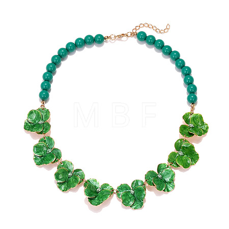 Zinc Alloy Enamel Flower Bib Necklaces FS-WG4E913-02-1