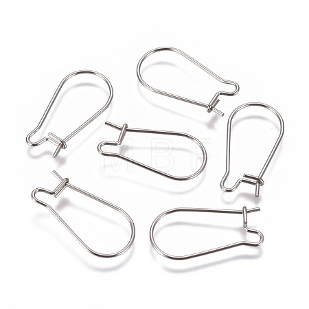 Non-Tarnish 304 Stainless Steel Hoop Earrings Findings Kidney Ear Wires STAS-G200-01A-P-1