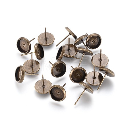 Brass Stud Earring Settings IFIN-Q006-AB-1