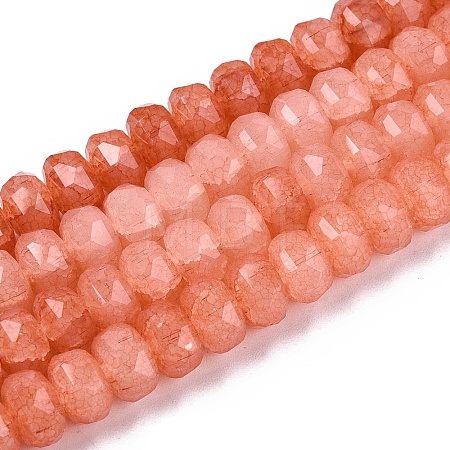 Imitation Jade Crackle Glass Beads Strands GLAA-N068-01A-A13-1