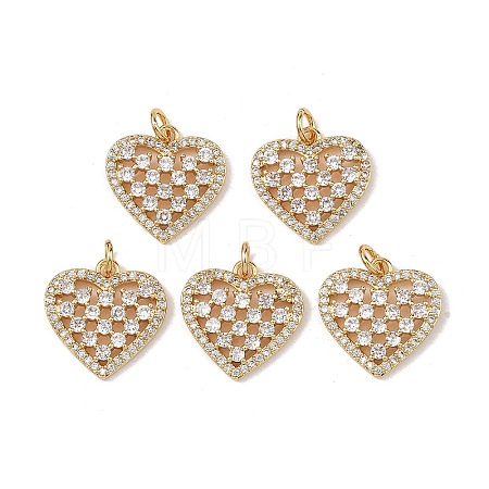 SHEGRACE Brass Micro Pave Clear Cubic Zirconia Pendants XGRQ2C533-412G-1