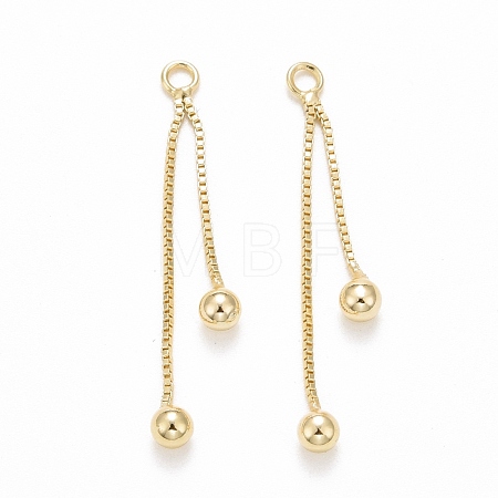 Rack Plating Brass Tassel Pendants KK-C236-02G-1