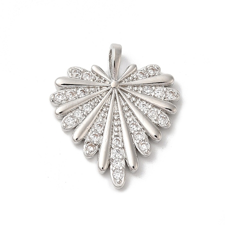 Rack Plating Brass Clear Cubic Zirconia Pendants KK-Z056-13P-1