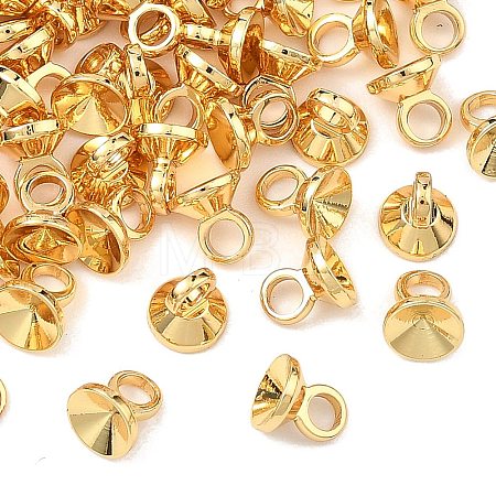 SHEGRACE Brass Bead Cap Bails XGRQ1U928-376G-1