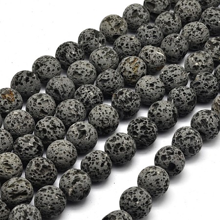 Unwaxed Natural Lava Rock Bead Strands G-F309-16mm-1