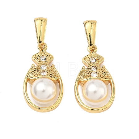 304 Stainless Steel & ABS Plastic Imitation Pearl Pendants STAS-C172-23G-1