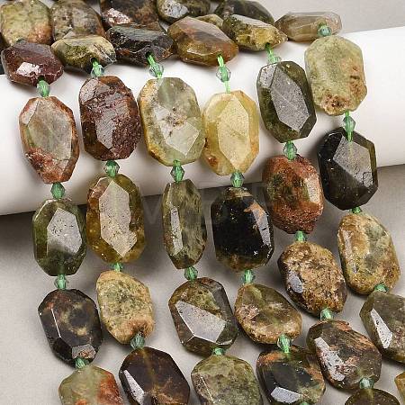 Natural Green Garnet Beads Strands G-B125-P24-01-1