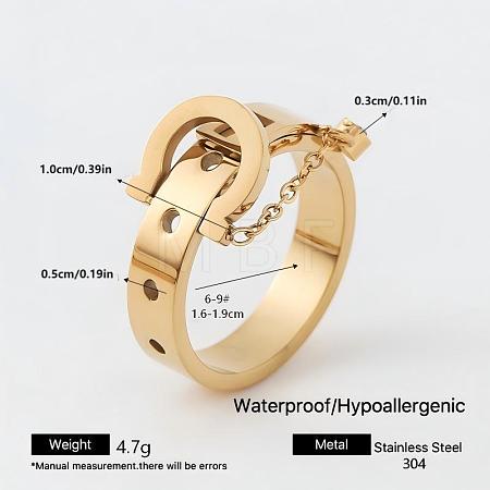 304 Stainless Steel Rhinestone Finger Rings for Couple FG1274-1-1