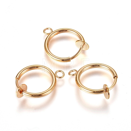 304 Stainless Steel Clip-on Earring Findings X-STAS-L238-025G-1