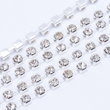 Brass Rhinestone Strass Chains CHC-T004-SS8-01S-1