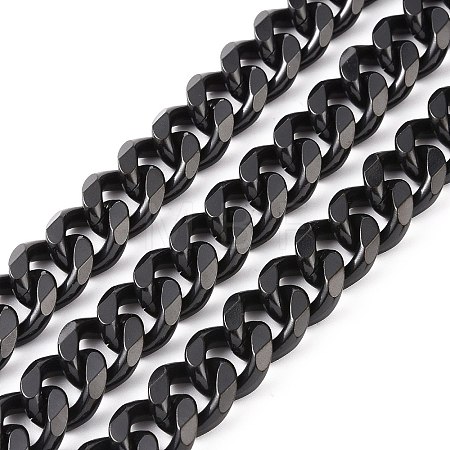 304 Stainless Steel Cuban Link Chains CHS-P007-04EB-1