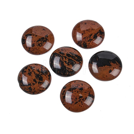 Natural Mahogany Obsidian Cabochons G-H1596-FR-25mm-22-1