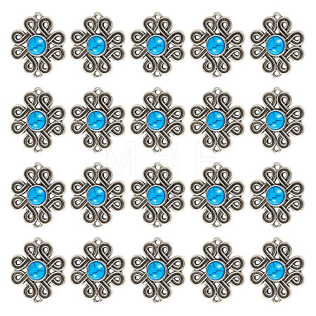 Tibetan Style Alloy with Resin Imitation Turquoise Connector Charms FIND-TAC0035-47AS-05-1