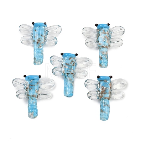 Transparent Lampwork Beads FOIL-I017-01B-1
