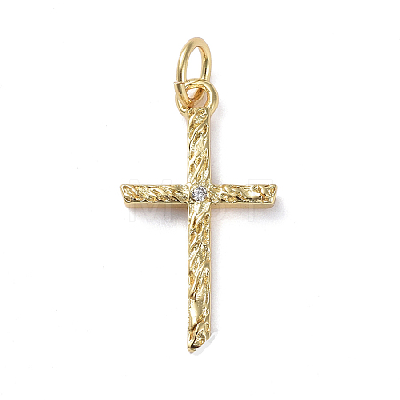 Brass Micro Pave Cubic Zirconia Pendants ZIRC-G160-50G-1