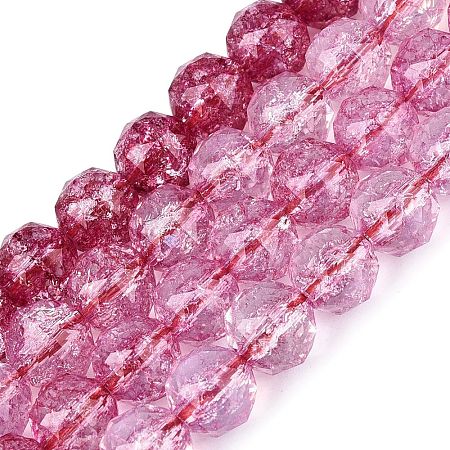 Crackle Transparent Glass Beads Strands GLAA-Q108-02A-11-1