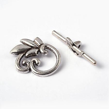 Leaf Tibetan Style Alloy Toggle Clasps X-LF0676Y-1