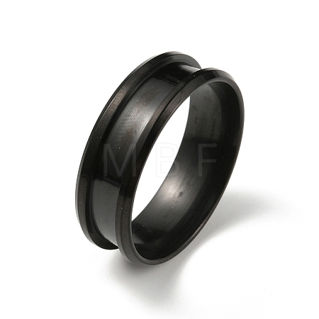 201 Stainless Steel Grooved Finger Ring Settings RJEW-WH0010-08F-EB-1-1