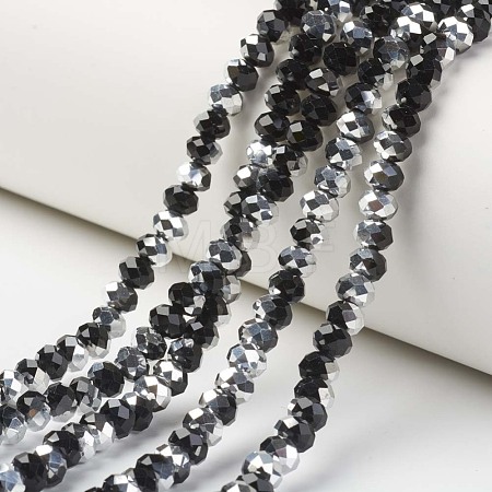 Electroplate Transparent Glass Beads Strands EGLA-A034-T8mm-M01-1
