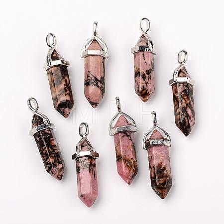 Natural Rhodonite Double Terminated Pointed Pendants LS-G-F295-05D-1