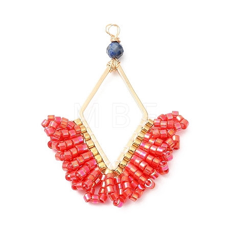 Glass Seed Beaded Pendants PALLOY-MZ00144-03-1