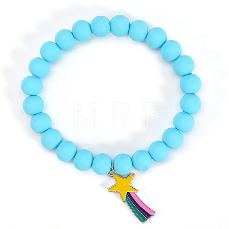 Rainbow & Star Zinc Alloy Enamel Charm Bracelets FS-WGF96C6-01-1