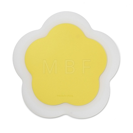 Flower-Shaped Silicone Heat Insulation Coasters AJEW-K055-03B-1