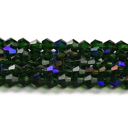 Transparent Electroplate Glass Beads Strands EGLA-A039-T4mm-L25-1