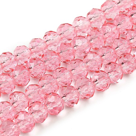 Transparent Baking Paint Glass Beads Strands DGLA-A034-T6mm-D08-1