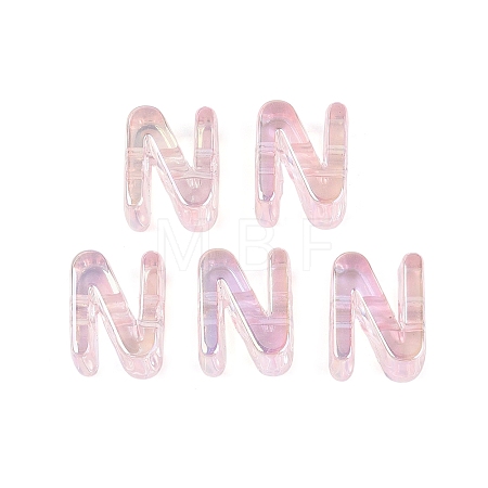 UV Plating Transparent Acrylic European Beads OACR-M027-02N-01-1