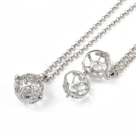 Brass with Rhinestone Pendant Necklaces NJEW-G089-03H-P-1