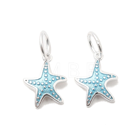 Ocean 925 Sterling Silver Enamel Starfish Charms STER-K188-11S-1