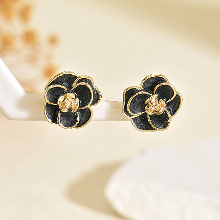Flower Brass Stud Earrings VS5484-2-1