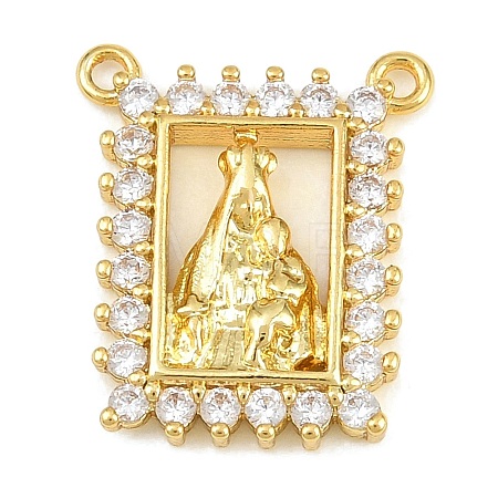 Brass Micro Pave Clear Cubic Zirconia Pendants KK-CBA6A75-48C-G-1