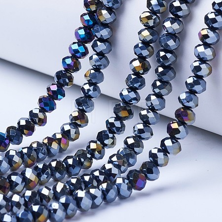 Electroplate Glass Beads Strands EGLA-A034-P6mm-B01-1