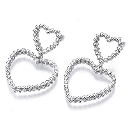 Brass Dangle Stud Earring KK-N232-105P-NF-1