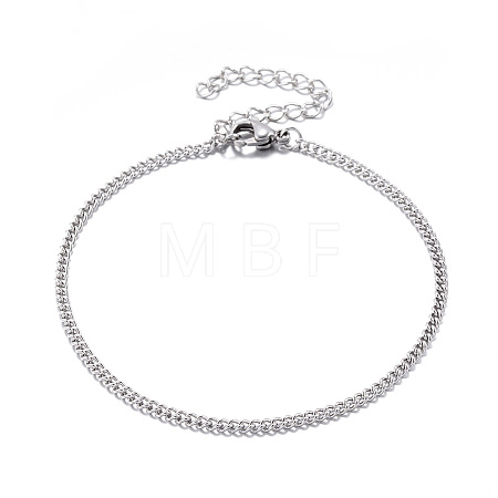 Tarnish Resistant 304 Stainless Steel Curb Chain Bracelets LS-STAS-G116-01P-1
