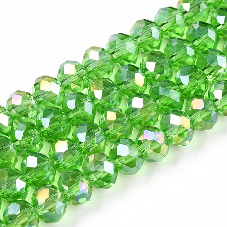 Electroplate Glass Beads Strands EGLA-A044-T6mm-B11-1