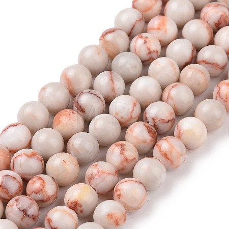 Natural Red Netstone Beads Strands G-F352-8mm-1