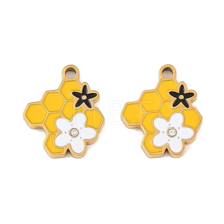 304 Stainless Steel Enamel Pendants SA-CBAA937-01G-1